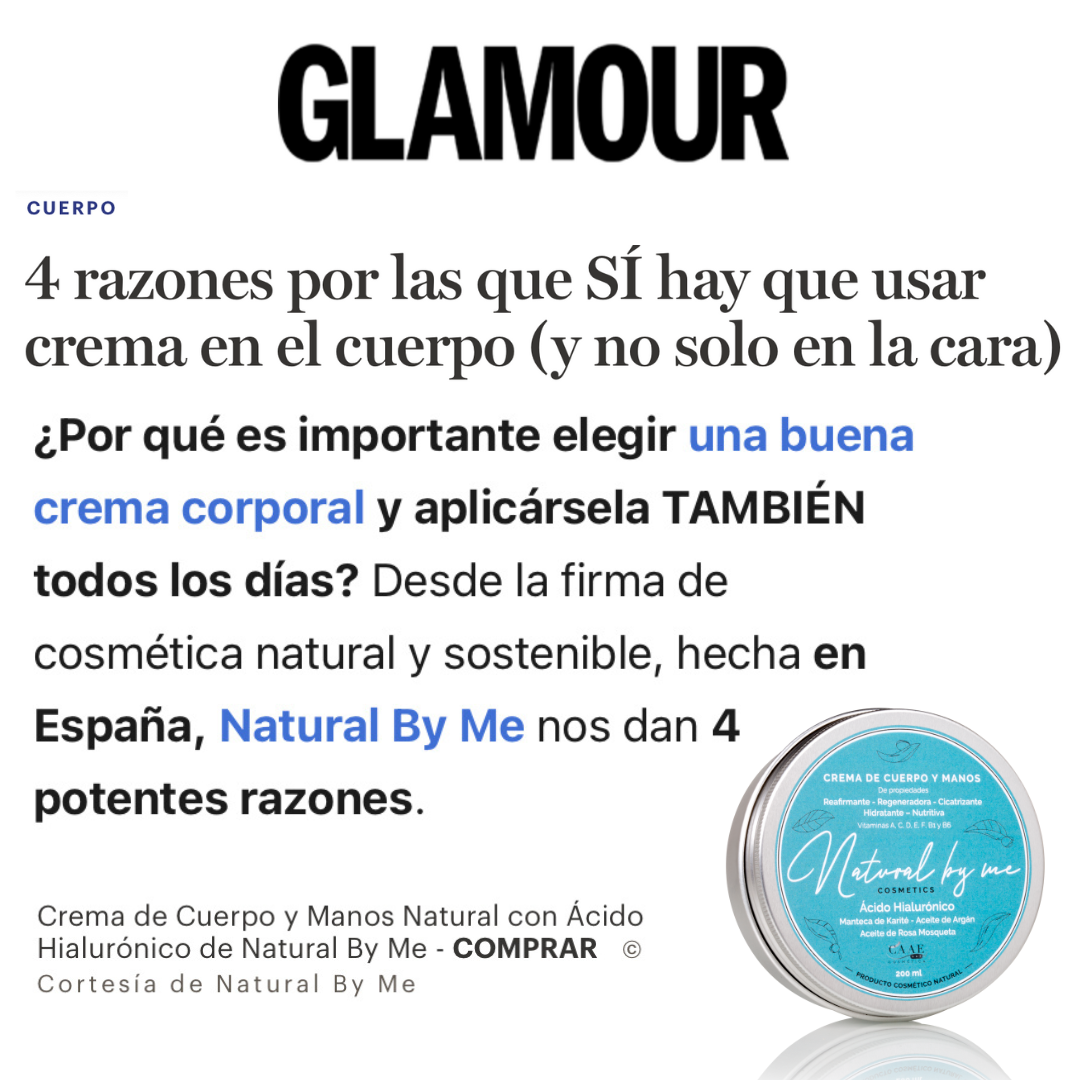 CREMA DE CUERPO Y MANOS NATURAL CON ÁCIDO HIALURONICO
