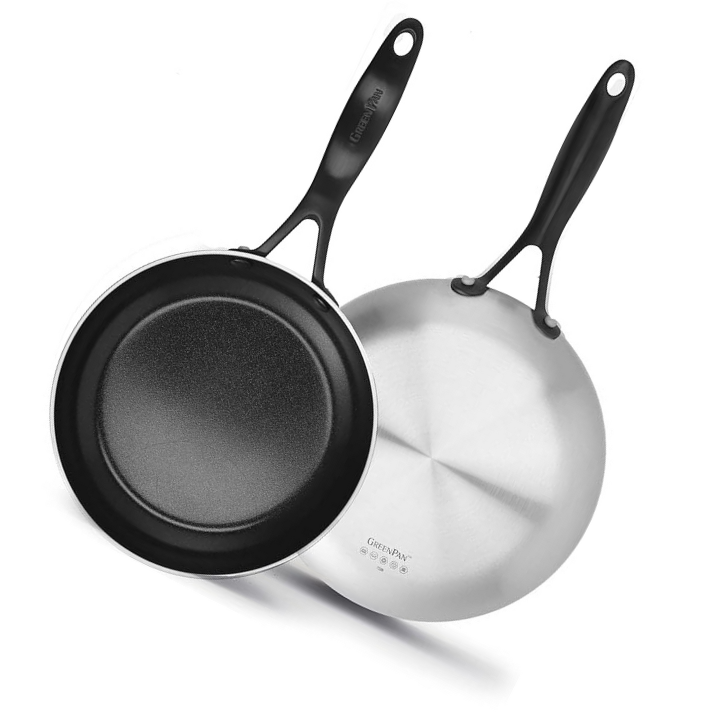 Pack 2 Sartén Antihaderente de cerámica y acero inoxidable GreenPan Venice Pro Noir / 20cm - 26cm