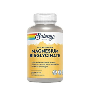 Bisglicinato de Magnesio Solaray Absorción Óptima, soporte Muscular y apoyo al sistema nervioso