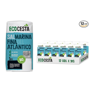 Pack 12 sal 100% marina fina - Ecológica Ecocesta 1 kg